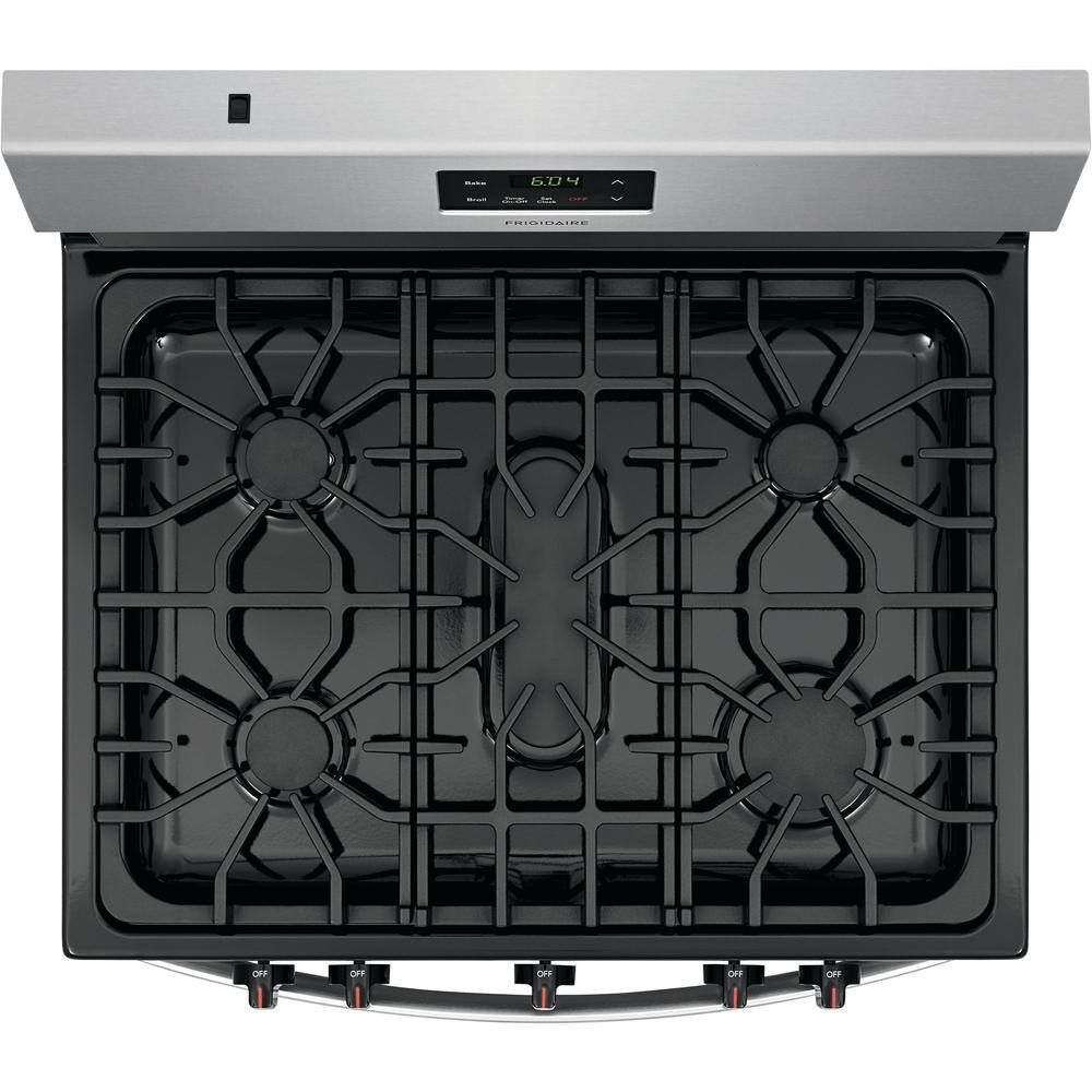 Frigidaire 30 in. 5 Burner Freestanding Gas Range in Stainless Steel FCRG3052AS - Image 4