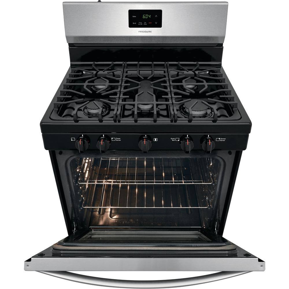 Frigidaire 30 in. 5 Burner Freestanding Gas Range in Stainless Steel FCRG3052AS - Image 7