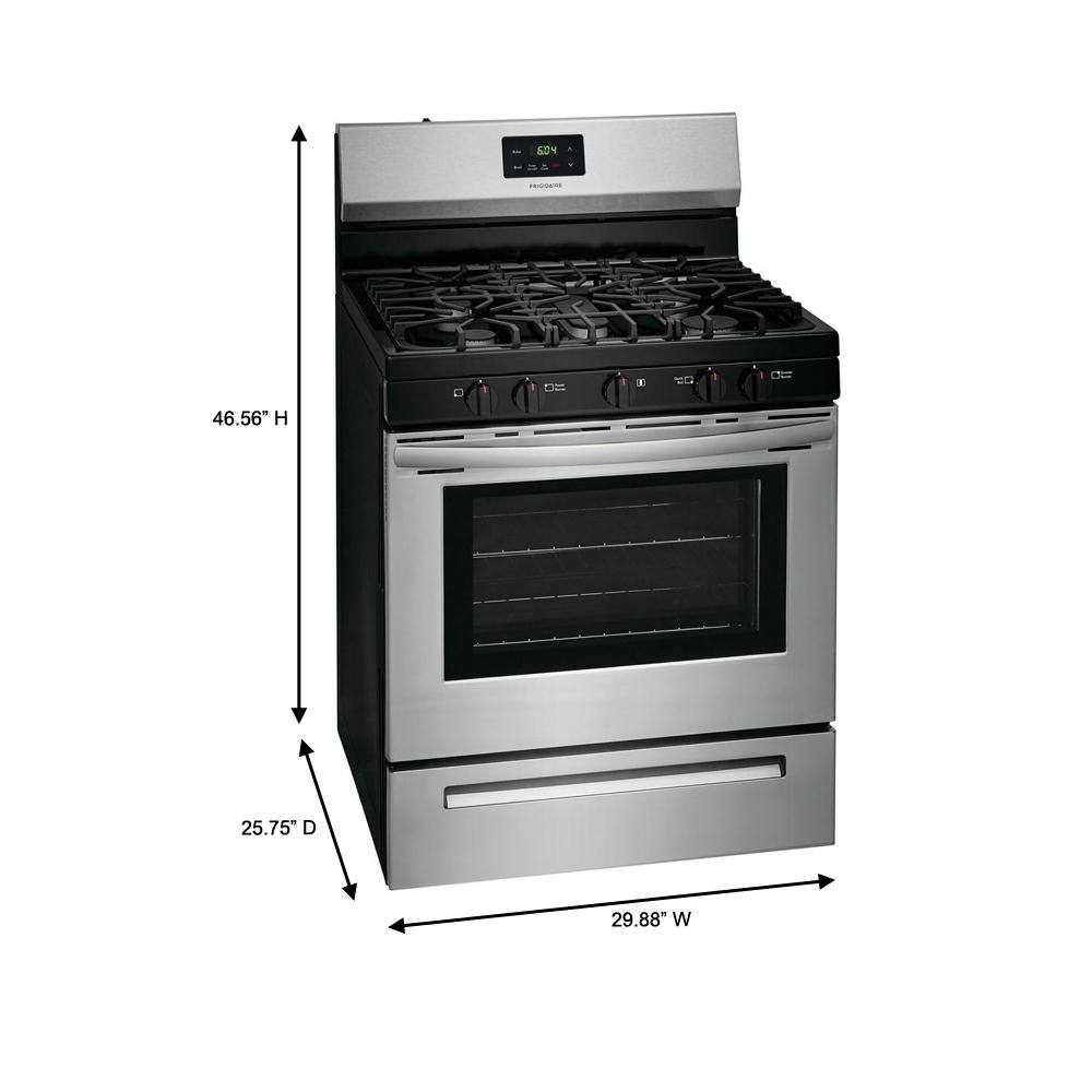 Frigidaire 30 in. 5 Burner Freestanding Gas Range in Stainless Steel FCRG3052AS - Image 13